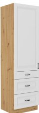 Visoki element Stilo - bijela/artisan hrast - 60 cm DKS-210 3S 1F 