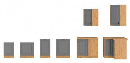 Stolarz Lempert - Vrata za ugradbenu perilicu suđa Stilo - dustgrey/artisan hrast - ZM 713x596 cm