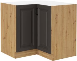 Donji kutni element Stilo - siva/artisan hrast - 90x90 cm ND 2F BB