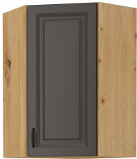 Gornji kutni element Stilo - siva/artisan hrast - 60x60 cm GN-90 (45°) 1F