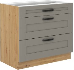 Stolarz Lempert - Donji element Luna - claygrey/artisan hrast - 80 cm D 3S BB