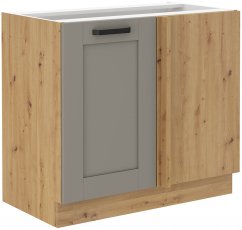 Donji kutni element Luna - claygrey/artisan hrast - 105 cm ND 1F BB