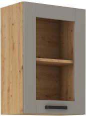 Gornja vitrina Luna - claygrey/artisan hrast - 40 cm GS-72 1F