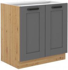 Donji element Luna - dustgrey/artisan hrast - 80 cm D 2F BB