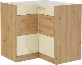Donji kutni element HG - artisan hrast/krem - 89x89 cm DN 1F BB