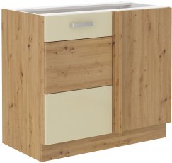 Donji kutni element HG - artisan hrast/krem - 105 cm ND 1F BB