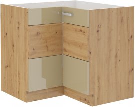 Donji kutni element HG - artisan hrast/capuccino - 89x89 cm DN 1F BB