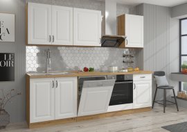 Kuhinja Stilo 250 cm - bijela/artisan hrast - 5 set