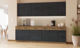 Kuhinja Vigo 260 cm - tamno drvo - 1 set