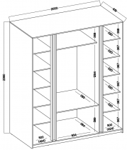 Stolarz Lempert - Ormar Kaja 4F 3S - crna/evoke hrast
