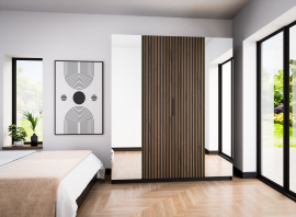 Ormar Kaja 2 2LAM - crna/evoke hrast/crna