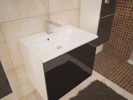 Podumivalnička ormarić Porto - bijela/crna sjaj - BL 13