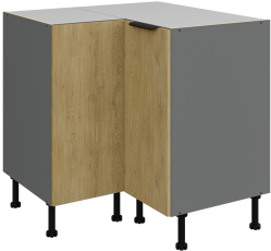 Donji kutni ormarić Cremona - hrast/antracit - 90x90 DN 2F BB