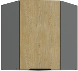 Gornji kutni ormar Cremona - hrast/antracit - 60x60 GN-72 1F (45°)