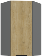 Gornji kutni ormar Cremona - hrast/antracit - 60x60 GN-108 1F (45°)