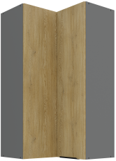 Gornji kutni ormarić Cremona - hrast/antracit - 60x60 GN-108 2F (90°)