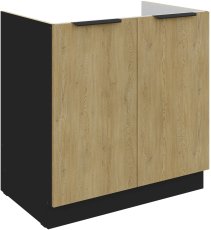 Donji ormarić Cremona - hrast/crna - 80 ZL 2F BB
