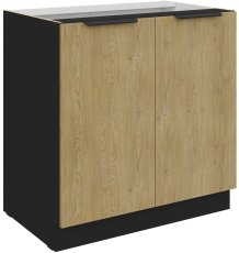 Donji ormarić Cremona - hrast/crna - 80 D 2F BB