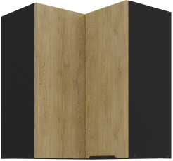 Gornji kutni ormar Cremona - hrast/crna - 60x60 GN-72 2F (90°)