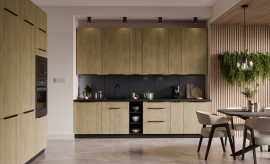 Kuhinjski sastav Cremona 300 cm - hrast/crna - 3 sastava