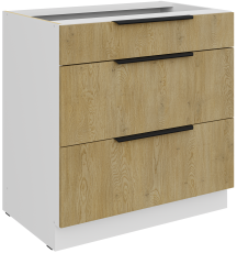 Donji ormarić Cremona - hrast/bijela - 80 D 3S BB 