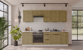 Kuhinjski sastav Cremona 260 cm - hrast/bijela - 2 sastava