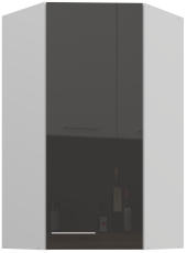 Gornji kutni ormar Lara - sivi sjaj - 60x60 GN-108 1F (45°)