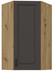 Gornji kutni ormarić Stilo - siva/hrast artisan - 60x60 GN-108 1F (45°)
