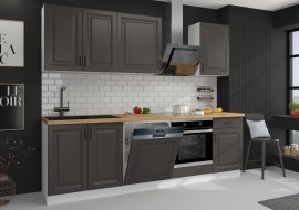 Kuhinjski sastav Stilo - siva/bijela - 250 cm - 1 sastav