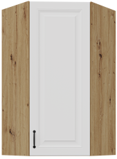 Gornji kutni ormar Stilo - bijela/hrast artisan - 60x60 GN-108 1F (45°)