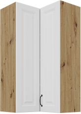 Gornji kutni ormarić Stilo - bijela/hrast artisan - 60x60 GN-108 2F (90°)