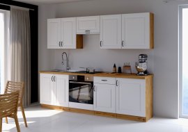 Kuhinjski sastav Stilo - bijela/hrast artisan - 250 cm - 1 sastav