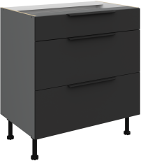 Donji ormarić Aria - crna/antracit - 80 D 3S BB