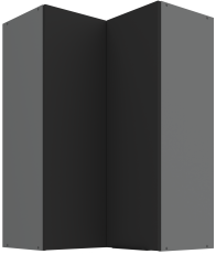 Gornji kutni ormarić Aria - crna/antracit - 60x60 GN-90 2F (90°)