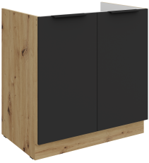 Donji ormarić Aria - crna/artisan hrast - 80 ZL 2F BB