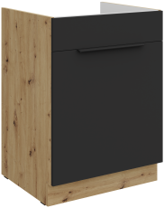 Donji ormarić Aria - crna/artisan hrast - 60 ZL 1S BB