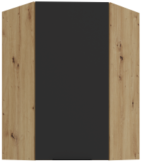 Gornji kutni ormarić Aria - crna/artisan hrast - 60x60 GN-90 1F (45°)