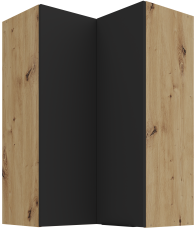 Gornji kutni ormarić Aria - crna/artisan hrast - 60x60 GN-90 2F (90°)