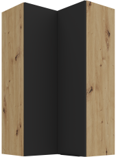 Gornji kutni ormarić Aria - crna/artisan hrast - 60x60 GN-108 2F (90°)