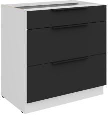 Donji ormarić Aria - crna/bijela - 80 D 3S BB 
