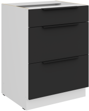 Donji ormarić Aria - crna/bijela - 60 D 3S BB