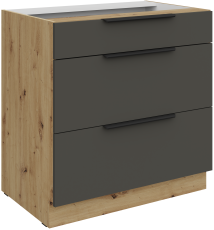 Donji ormarić Aria - siva/artisan hrast - 80 D 3S BB