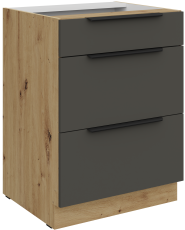 Donji ormarić Aria - siva/artisan hrast - 60 D 3S BB