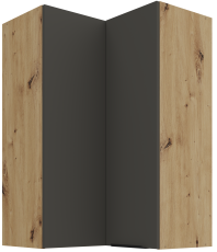 Gornji kutni ormarić Aria - siva/artisan hrast - 60x60 GN-90 2F (90°)