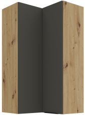 Gornji kutni ormar Aria - siva/artisan hrast - 60x60 GN-108 2F (90°)