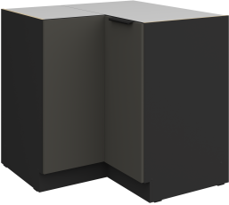 Donji kutni ormarić Aria - siva/crna - 90x90 DN 2F BB