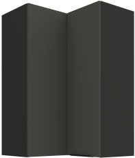 Gornji kutni ormarić Aria - siva/crna - 60x60 GN-90 2F (90°)