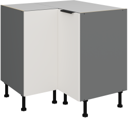 Donji kutni ormarić Aria - bijela/antracit - 90x90 DN 2F BB