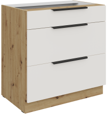 Donji ormarić Aria - bijela/artisan hrast - 80 D 3S BB 