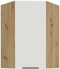 Gornji kutni ormarić Aria - bijela/artisan hrast - 60x60 GN-90 1F (45°)